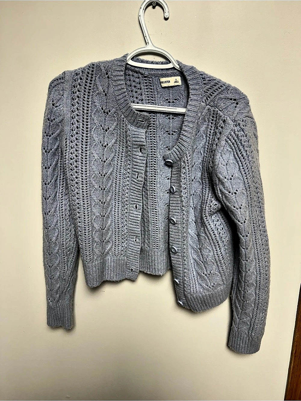Hollister Cable Knit Cardigan - Gray
